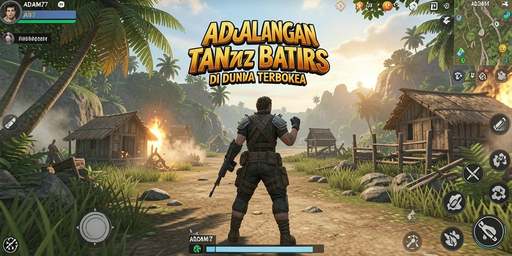 Screenshot ADAM77 menampilkan aksi seru dalam dunia terbuka.