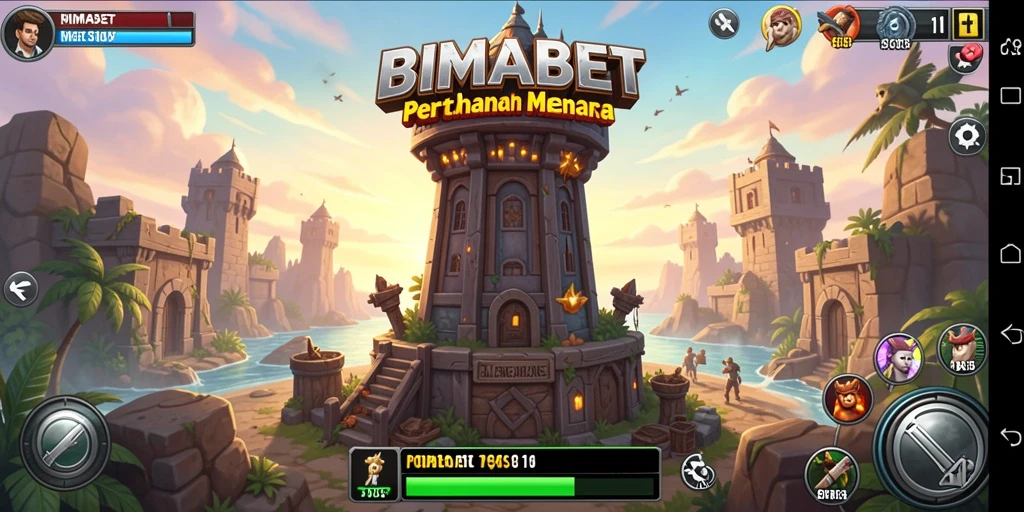 Tampilan menarik dari gameplay menara pertahanan yang intens.