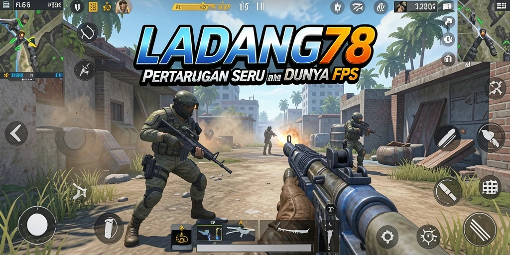Screenshot menunjukkan aksi tembak-menembak intens dalam LADANG78.