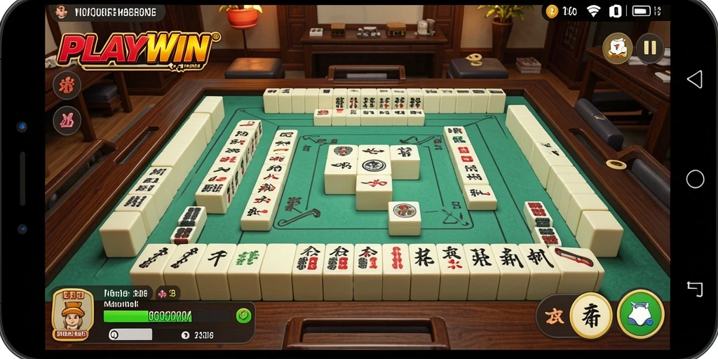 Screenshot gameplay <strong>PLAYWIN</strong> yang menampilkan tantangan Mahjong yang menarik.